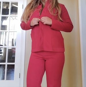 Vintage red polyester pant suit